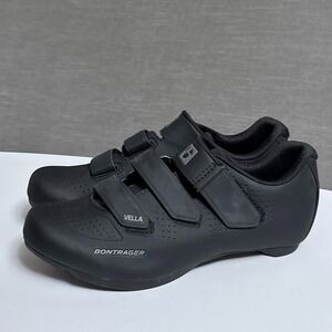 Bontrager Road Shoe Womens 9.5 Cycling Clip In Black 2 Bolt SPD Stiffness 6
